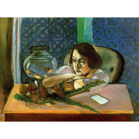Mujer ante el acuario